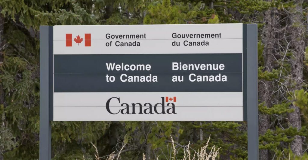 Pancarte bienvenue au Canada